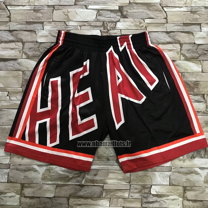 Short Miami Heat Mitchell & Ness Big Face Noir